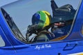 Smoke Squadron celebration. Cockpit close-up minutes before takeoff