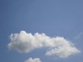 Smoke stack cloud on blue sky background