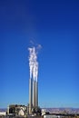 Smoke Stacks & Power Plant Royalty Free Stock Photo