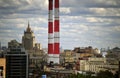 Smoke Stacks and the Russian Ministry of Foreign Affairs in Moscow, Russia