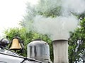 Historic Steam Engine train smokestacks Strasburg PA