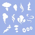 Smoke and steam silhouette icons. Royalty Free Stock Photo