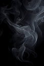 Smoke is steaming up against a black background, in the style of tenebrism Royalty Free Stock Photo