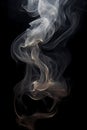 Smoke is steaming up against a black background, in the style of tenebrism Royalty Free Stock Photo