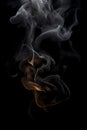 Smoke is steaming up against a black background, in the style of tenebrism Royalty Free Stock Photo