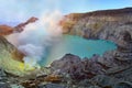 SMOKE OF SULFUR ON KAWAH IJEN VOLCANO Royalty Free Stock Photo