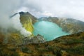 SMOKE OF SULFUR ON KAWAH IJEN VOLCANO Royalty Free Stock Photo