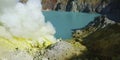 SMOKE OF SULFUR ON KAWAH IJEN VOLCANO Royalty Free Stock Photo