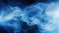 Smoke swirling effect. Ink drop in water on dark blue background. Generative AI Royalty Free Stock Photo