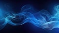 Smoke swirling effect. Ink drop in water on dark blue background. Generative AI Royalty Free Stock Photo