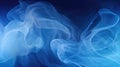 Smoke swirling effect. Ink drop in water on dark blue background. Generative AI Royalty Free Stock Photo