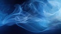 Smoke swirling effect. Ink drop in water on dark blue background. Generative AI Royalty Free Stock Photo