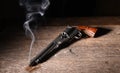 Dramatic portrait of a gunslingers weapon Royalty Free Stock Photo