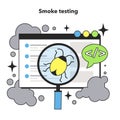 Smoke testing technique. Software testing methodology. IT specialist Royalty Free Stock Photo