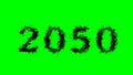 2050 smoke text effect green isolated background