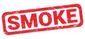 SMOKE text written on red rectangle stamp