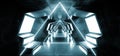 Smoke Triangle Virtual Futuristic Sci Fi Modern Glossy Metal Reflective Alien Spaceship Entrance Hallway Corridor Tunnel Dark