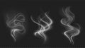 Smoke vector collection, isolated, transparent background. Royalty Free Stock Photo