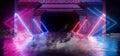 Smoke Virtual Path Sci Fi Neon Glowing Fluorescent Laser Alienship Stage Dance Lights Ultraviolet Purple Blue Pink In Dark Empty