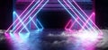 Smoke Virtual Path Sci Fi Neon Glowing Fluorescent Laser Alienship Stage Dance Lights Ultraviolet Purple Blue Pink In Dark Empty