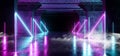 Smoke Virtual Path Sci Fi Neon Glowing Fluorescent Laser Alienship Stage Dance Lights Ultraviolet Purple Blue Pink In Dark Empty