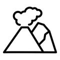 Smoke volcano icon outline vector. Crater vulcano