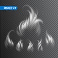 Smoke waves on transparent background. Vector Royalty Free Stock Photo