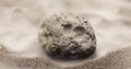Smoke whirling around small meteorite stone Royalty Free Stock Photo