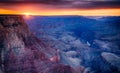 Firey Grand Canyon Sunset Royalty Free Stock Photo