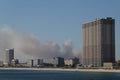 Smoke from the Wild Heron wildfire filled the skies over Panama City Beach, Florida on Npv 2, 2023.
