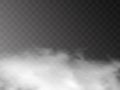 Smoke, wind vector collection, isolated, transparent background. Set of realistic white smoke steam, waves from coffee, tea Royalty Free Stock Photo