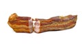 Smoked bacon isolated on white background. Royalty Free Stock Photo