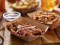 Smoked barbecue beef brisket in container Royalty Free Stock Photo