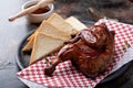 Smoked bbq half chicken Royalty Free Stock Photo