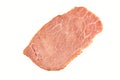 Smoked beef neck slice isolated on white background. Ham piece Royalty Free Stock Photo