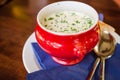 Smoked beer and garlic soup Royalty Free Stock Photo