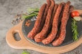 Smoked beer sausages - close-up