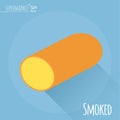 Smoked cheese vector icon