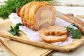 Smoked chicken delicious roulade Royalty Free Stock Photo