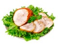 Smoked chicken roulade with salad Royalty Free Stock Photo