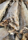 Smoked cod fish Dry for sale in the local market Royalty Free Stock Photo