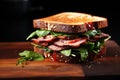 a smoked duck sandwich with lettuce