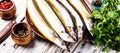 Smoked sanma or pacific saury Royalty Free Stock Photo