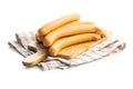 Smoked frankfurter sausages on cutting board Royalty Free Stock Photo