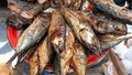 Smoked fufu fish is widely sold in traditional markets Royalty Free Stock Photo