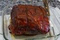 Smoked and grilled pork loin roast Royalty Free Stock Photo