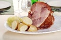 Smoked ham dinner Royalty Free Stock Photo