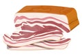 Smoked ham isolated. Piece of delicious pork bacon Royalty Free Stock Photo