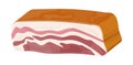 Smoked ham isolated. Piece of delicious pork bacon Royalty Free Stock Photo