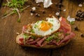 Smoked ham sandwich, rustic bread Royalty Free Stock Photo